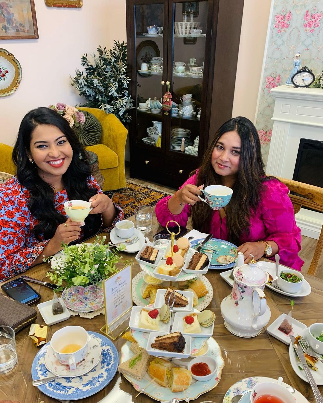 2 women enjoying english tea service | The Cobblestone Cottage